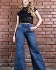 PANTALÓN ESTILO FLARE 2172-90 ESCARCHADO