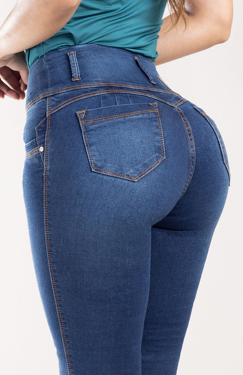 JEAN BOTA TUBO AZUL CON BOLSILLO AZUL 2211-45