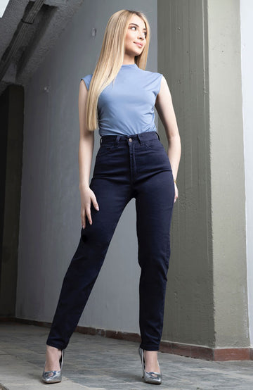 PANTALÓN INDIGO ESTILO MOMFIT 1985-95