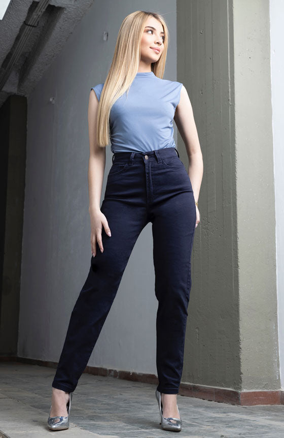 PANTALÓN INDIGO ESTILO MOMFIT 1985-95
