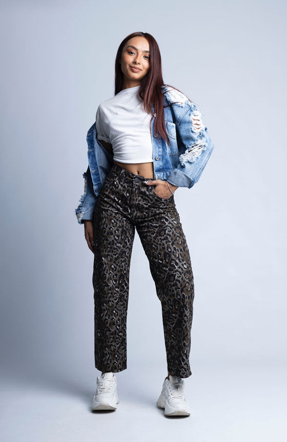 PANTALÓN  ANIMAL PRINT ESTILO MOM FIT 2143-83