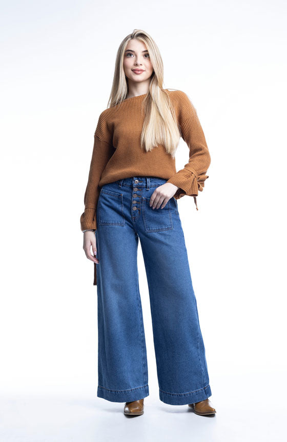 PANTALÓN ESTILO FLARE 2171-3 SIN CREMALLERA