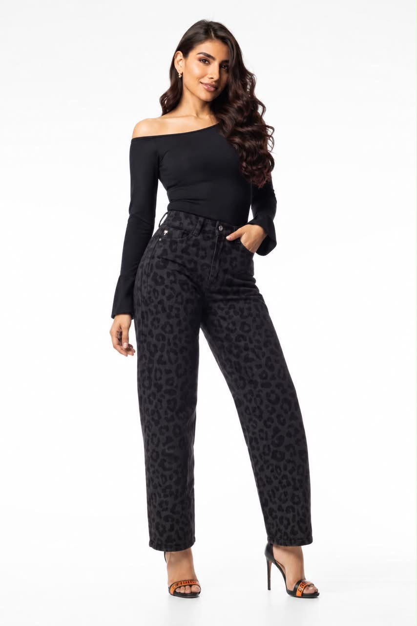 PANTALÓN ESTILO MOMFIT ANIMAL PRINT 2375-2