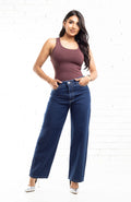 PANTALÓN ESTILO RECTO CON TACHES  2282-5
