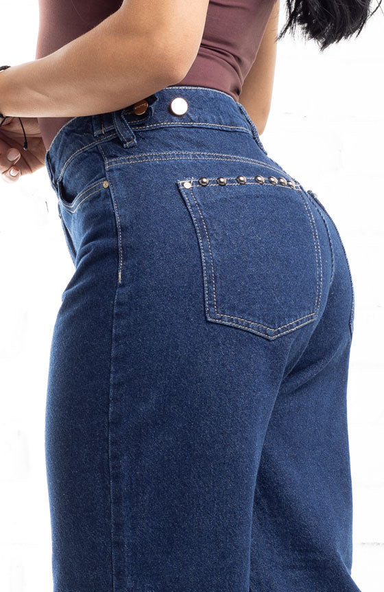 PANTALÓN ESTILO RECTO CON TACHES  2282-5