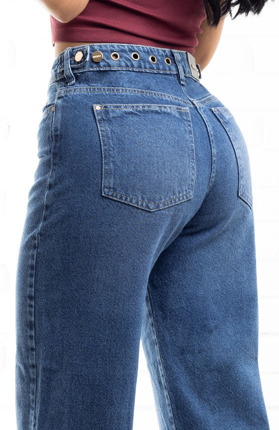 PANTALÓN ESTILO RECTO CON TACHES  2282-2