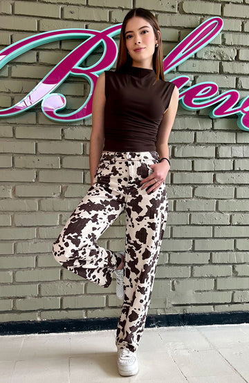 PANTALÓN COW PRINT ESTILO RECTO 1987-74