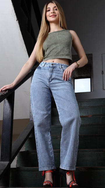 PANTALÓN AZUL ESTILO RECTO STRAIGH 1987-109